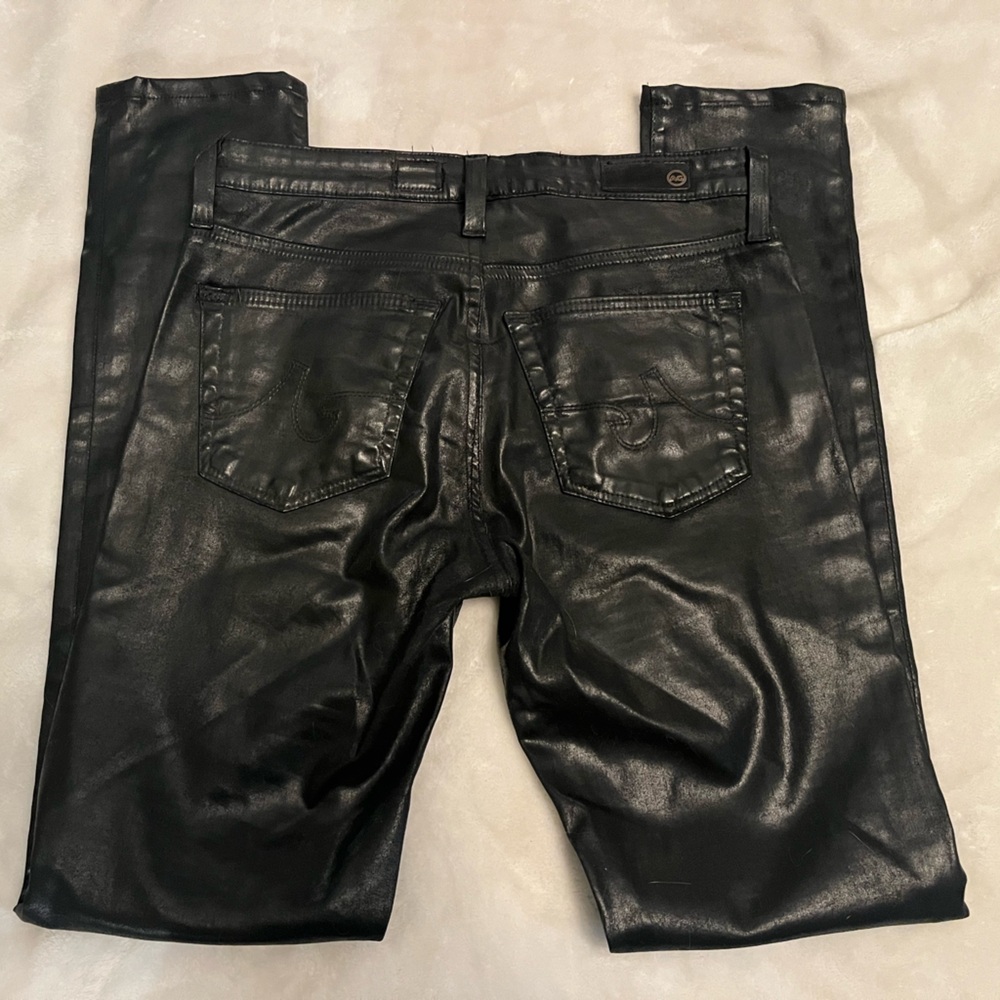 Adriano Goldschmied Black Faux Leather Super Skinny The Legging Size 27R